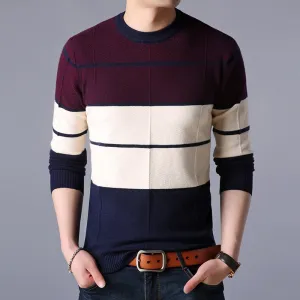 2020 Fashion Brand Sweater Men Pullover O-Neck Slim Fit