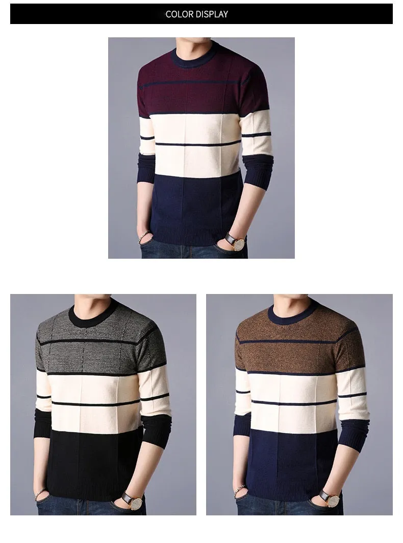 2020 Fashion Brand Sweater Men Pullover O-Neck Slim Fit