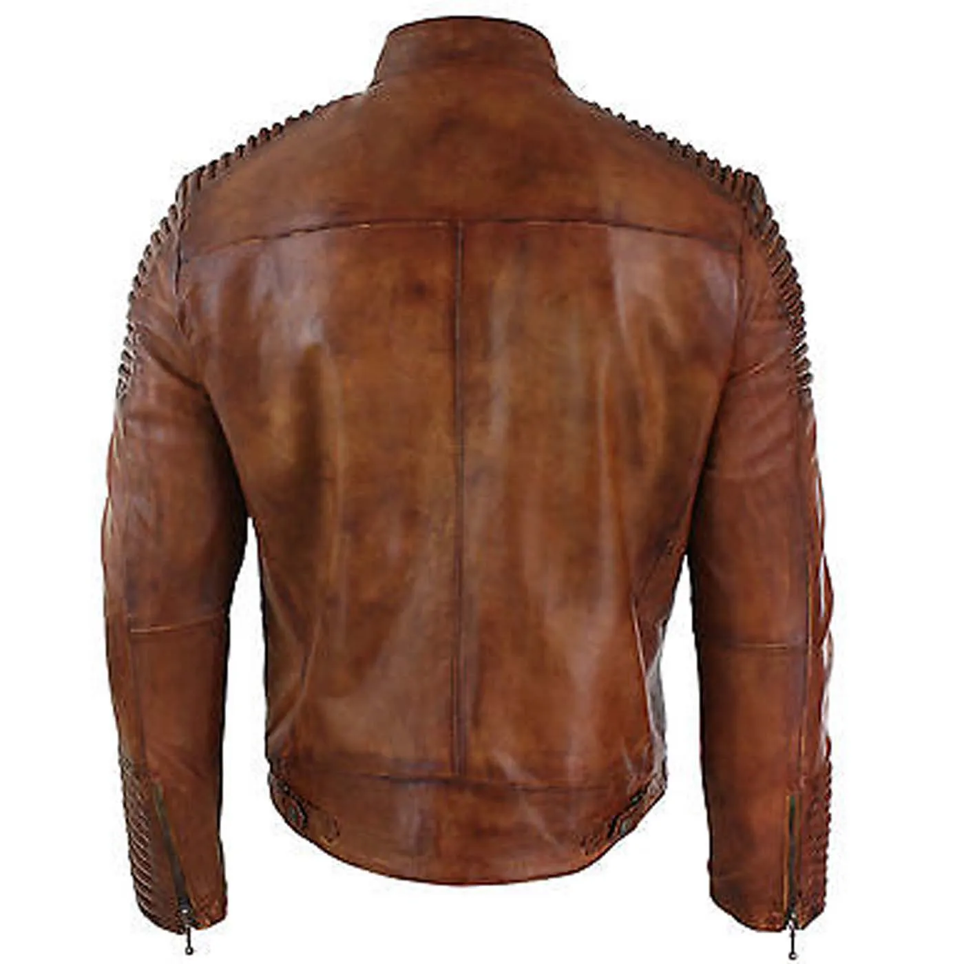 Astralix Brown Biker Leather Jacket