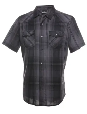 Black & Grey Western Checked Shirt - L