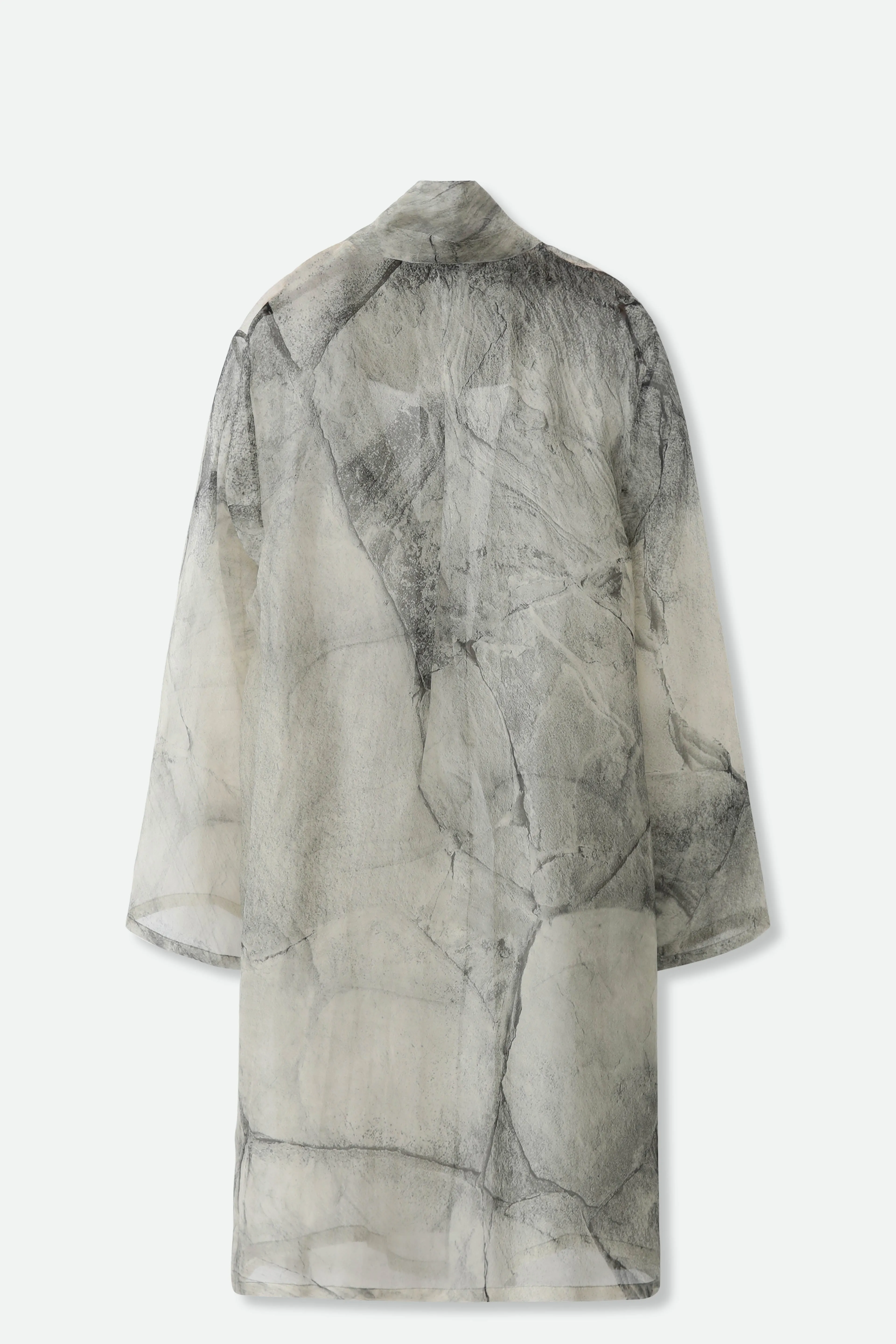 BLYTHE SILK ORGANZA DRESS JACKET IN STONEY GREY