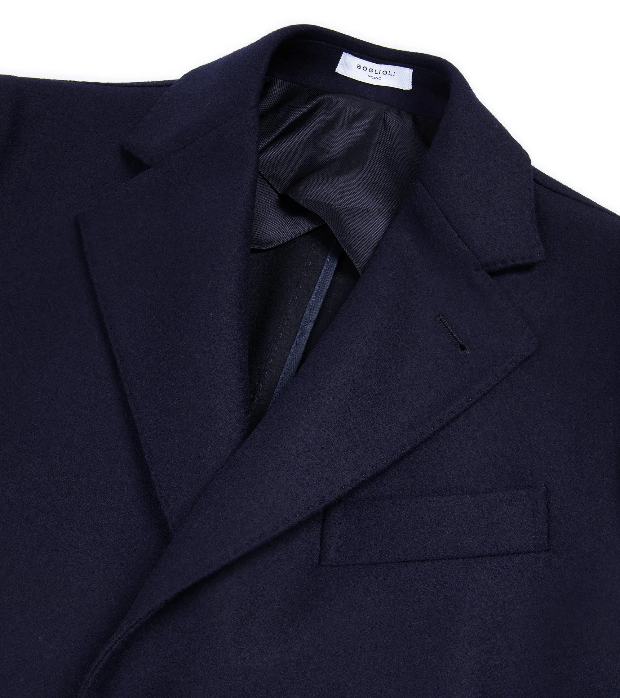 Boglioli Wool Overcoat: Navy