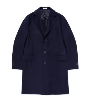 Boglioli Wool Overcoat: Navy