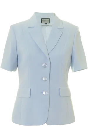 Busy Clothing Womens Light Blue Short Sleeve Jacket