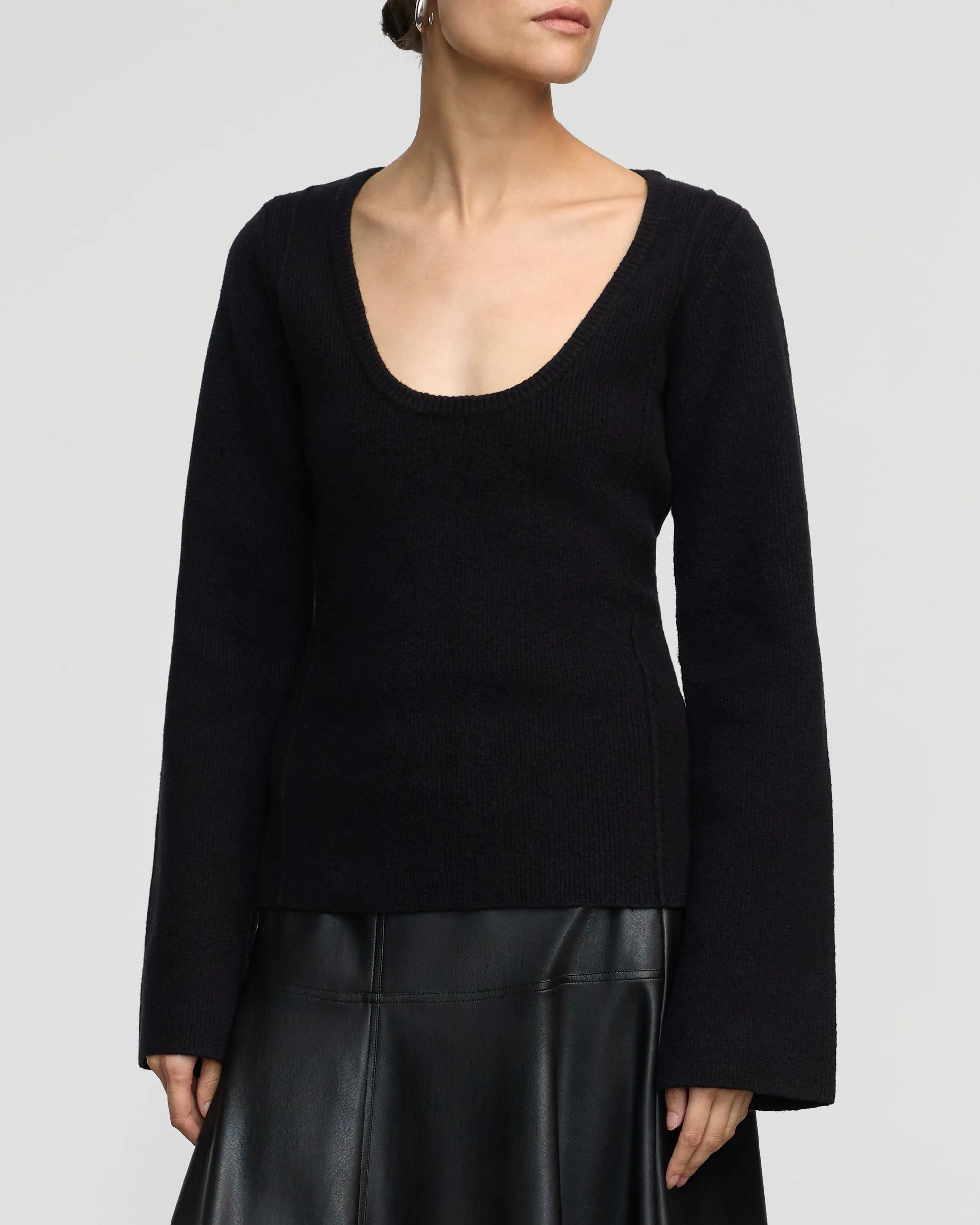 Camilla Seam-Detail Scoop-Neck Sweater