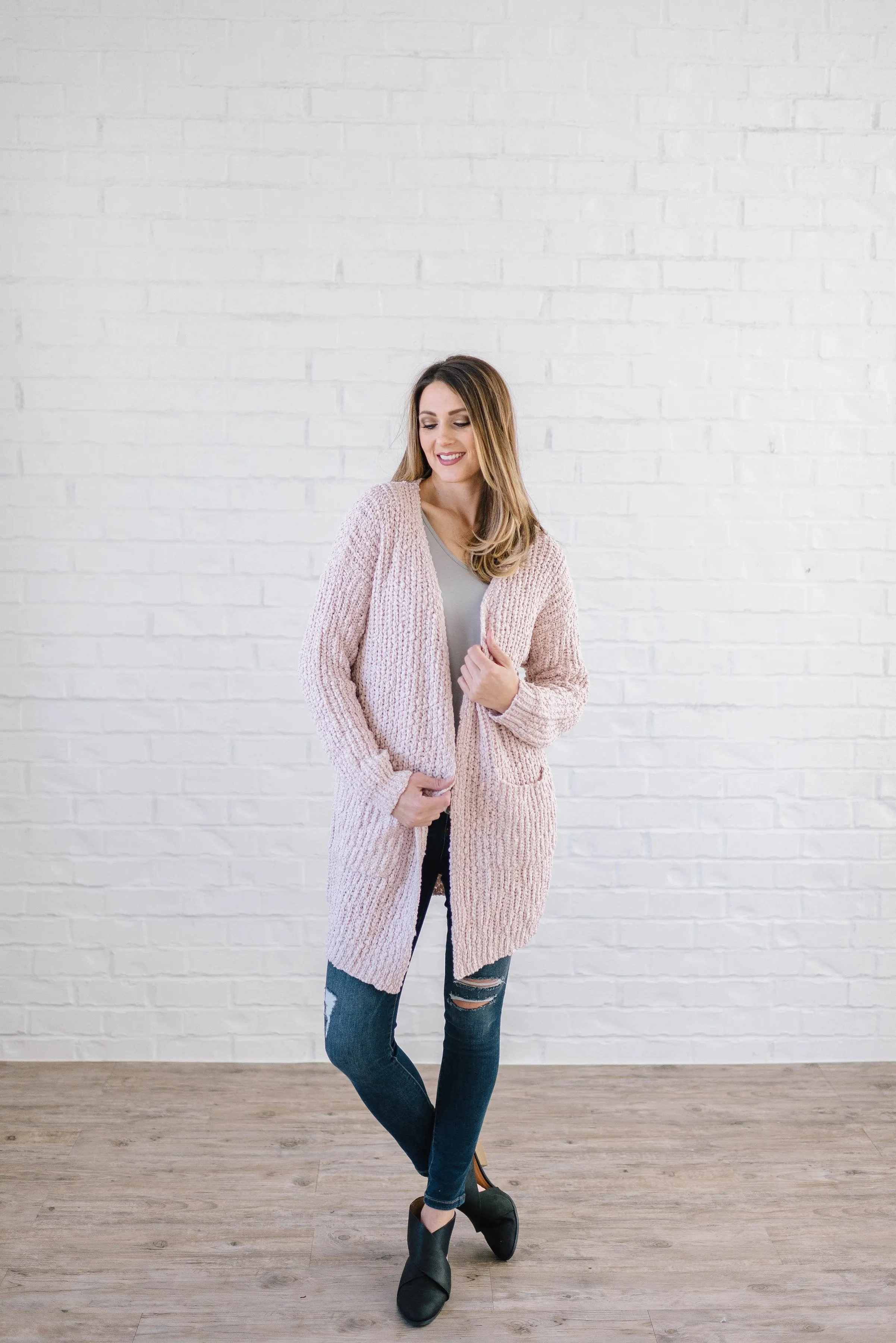 Cuddle Up Cardi in Blush Pink