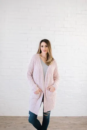 Cuddle Up Cardi in Blush Pink