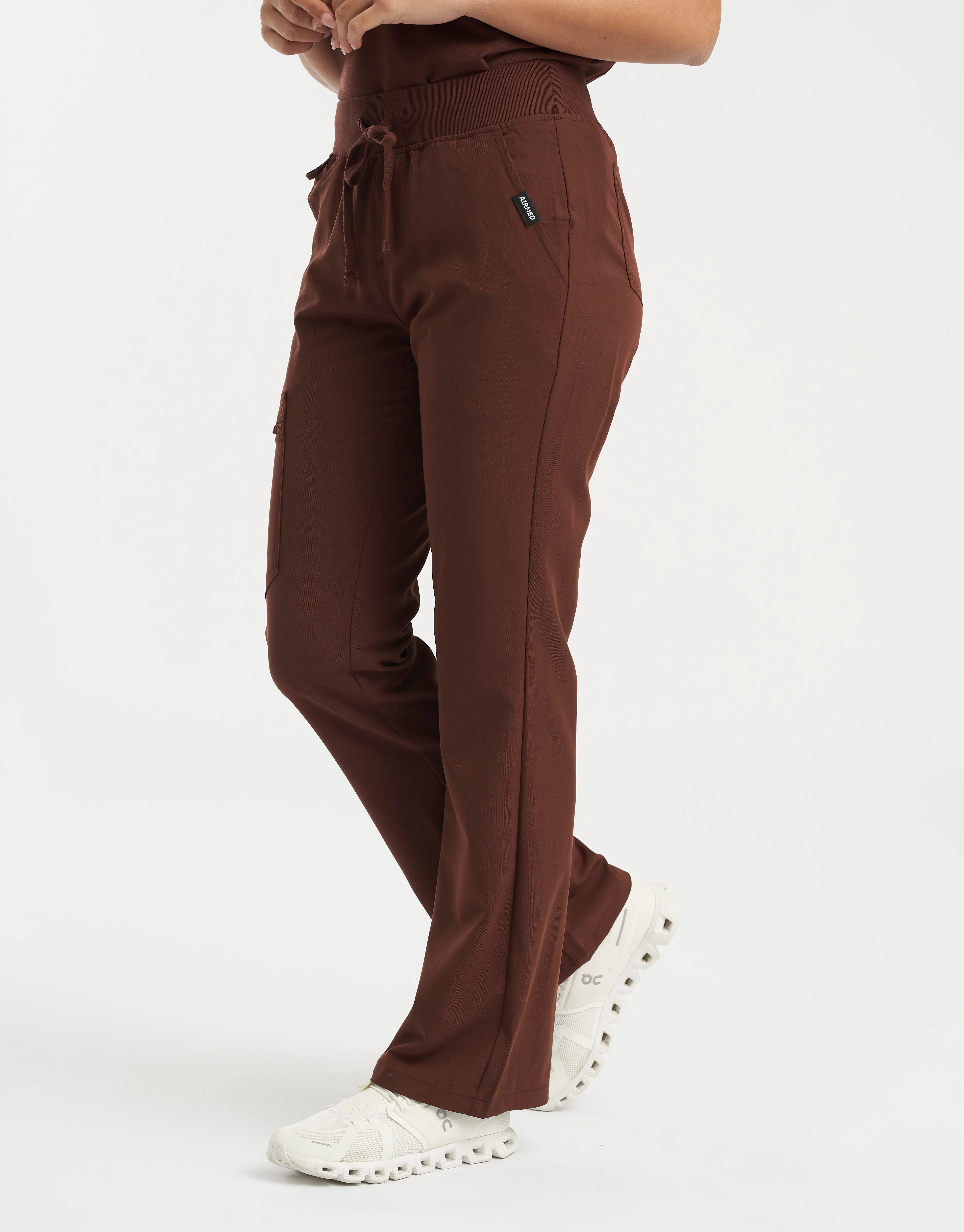 Essential Flare Scrub Pants - Cocoa