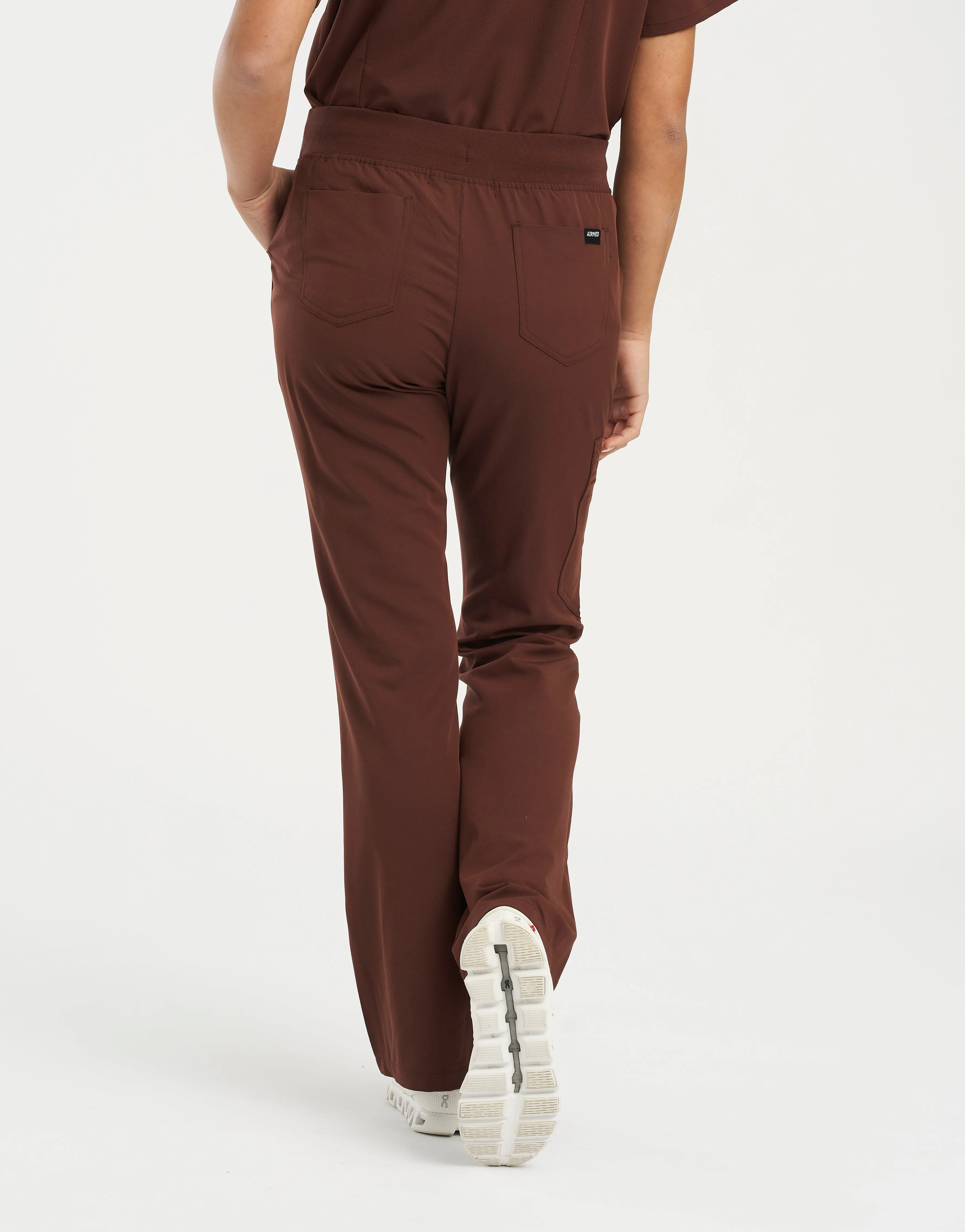 Essential Flare Scrub Pants - Cocoa