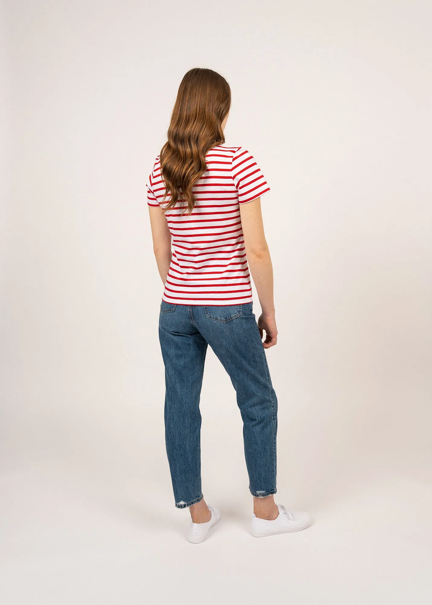 Etrille short sleeve striped sailor shirt - regular fit, in light cotton (NEIGE/TULIPE)