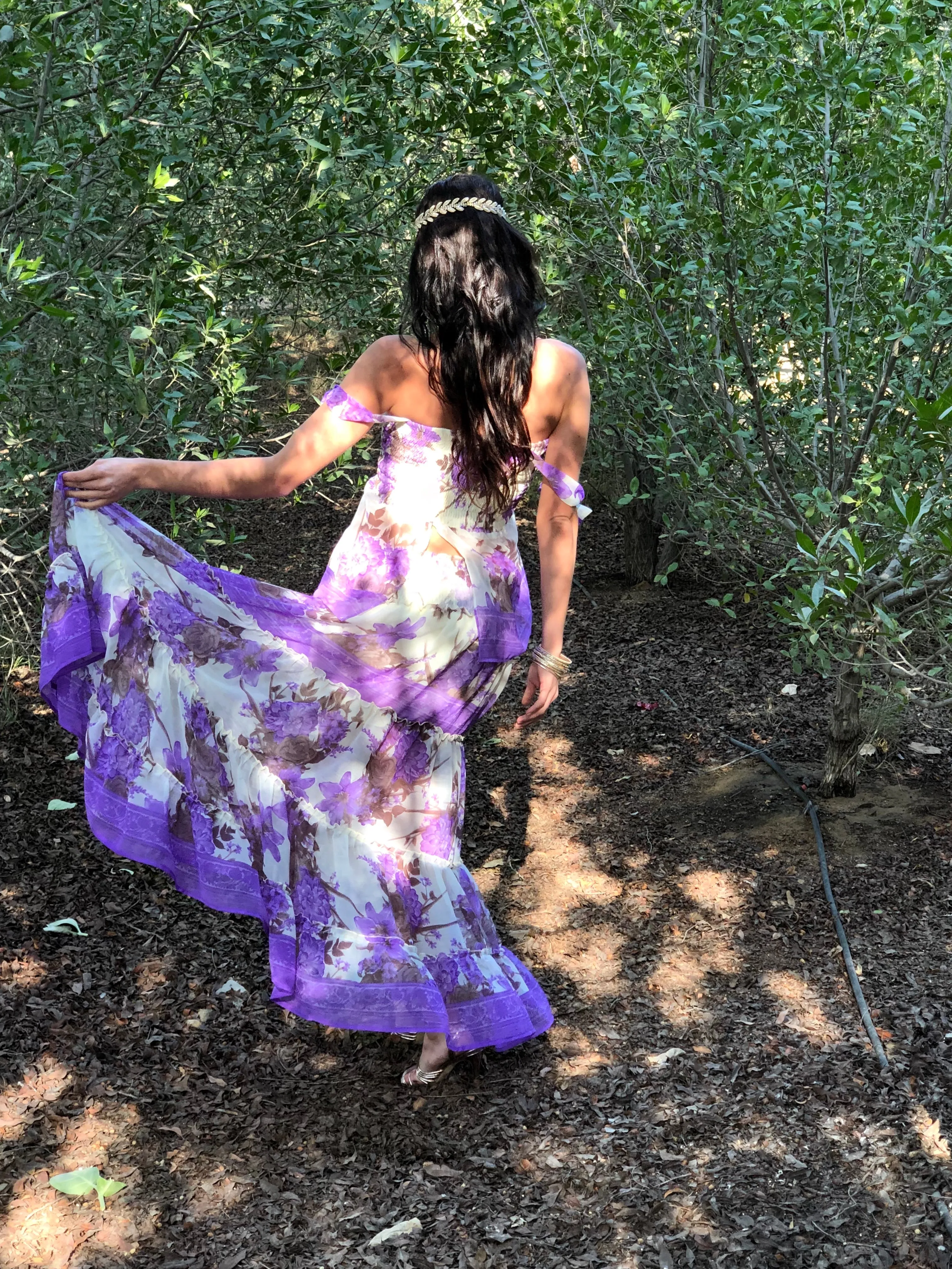 Floaty floral print maxi skirt