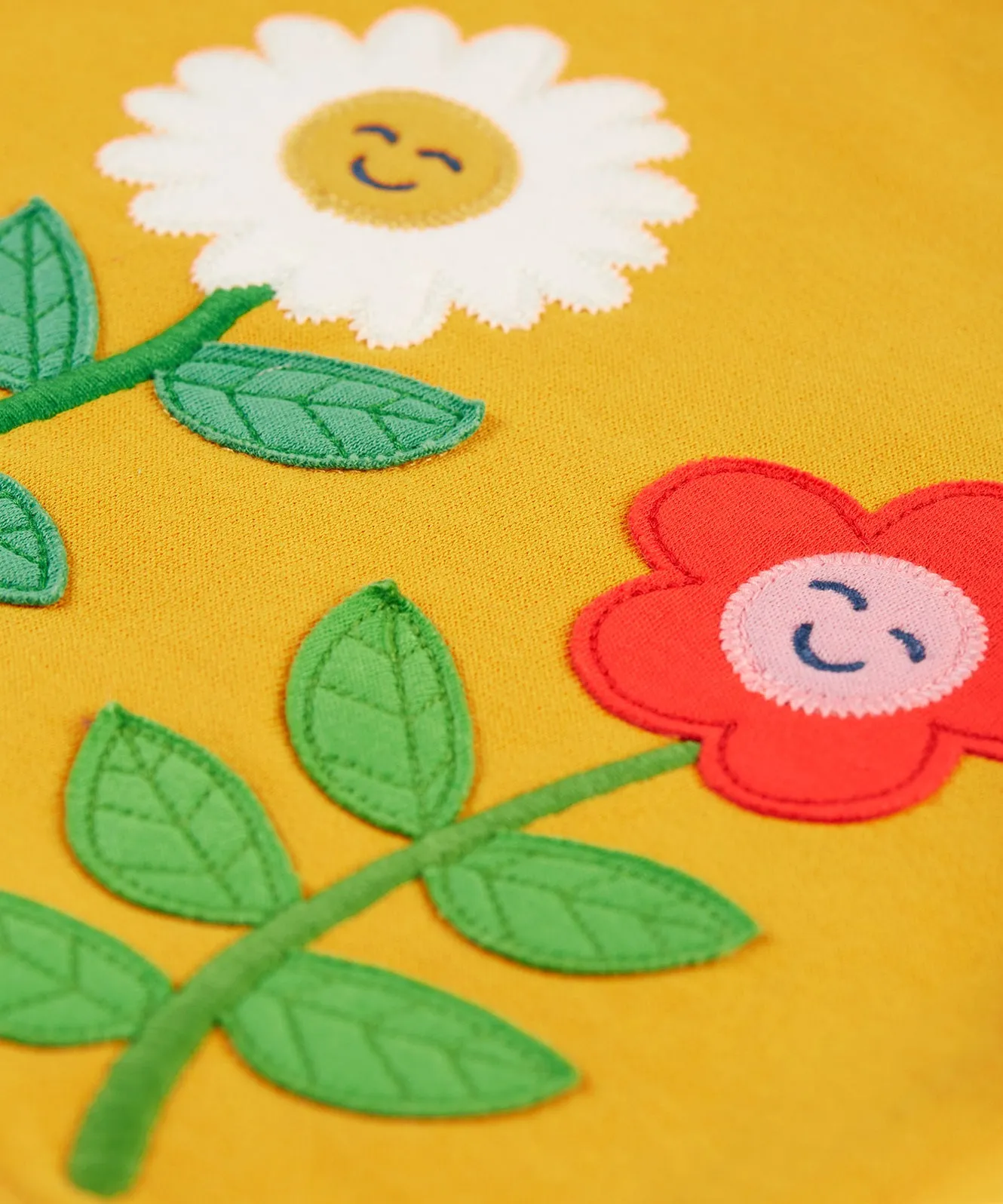 Frugi Easy On Jumper - Gold/Smiley Flowers