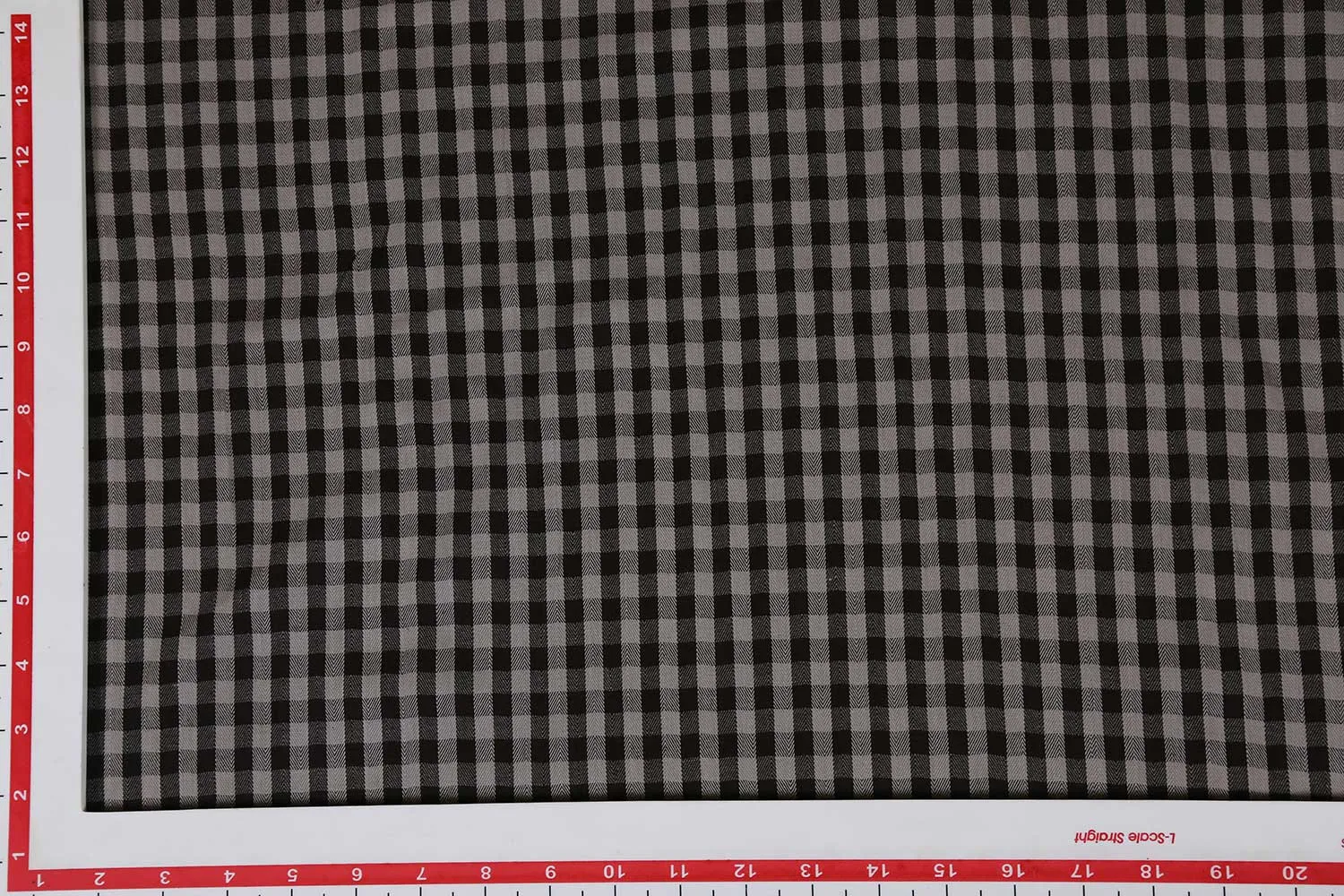 Gray & Black Checks Cotton Herringbone Yarn Dyed Fabric