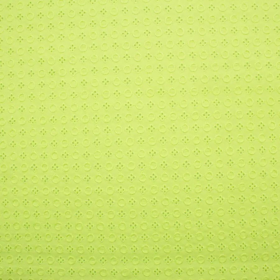 Green Geometric Cotton Embroidery