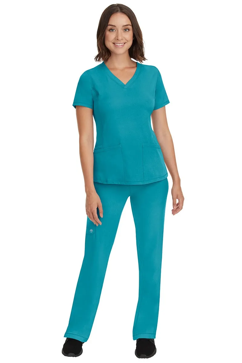 HH Works Women's Scrub Set Monica Top & Tall Rebecca Pant | Teal Blue