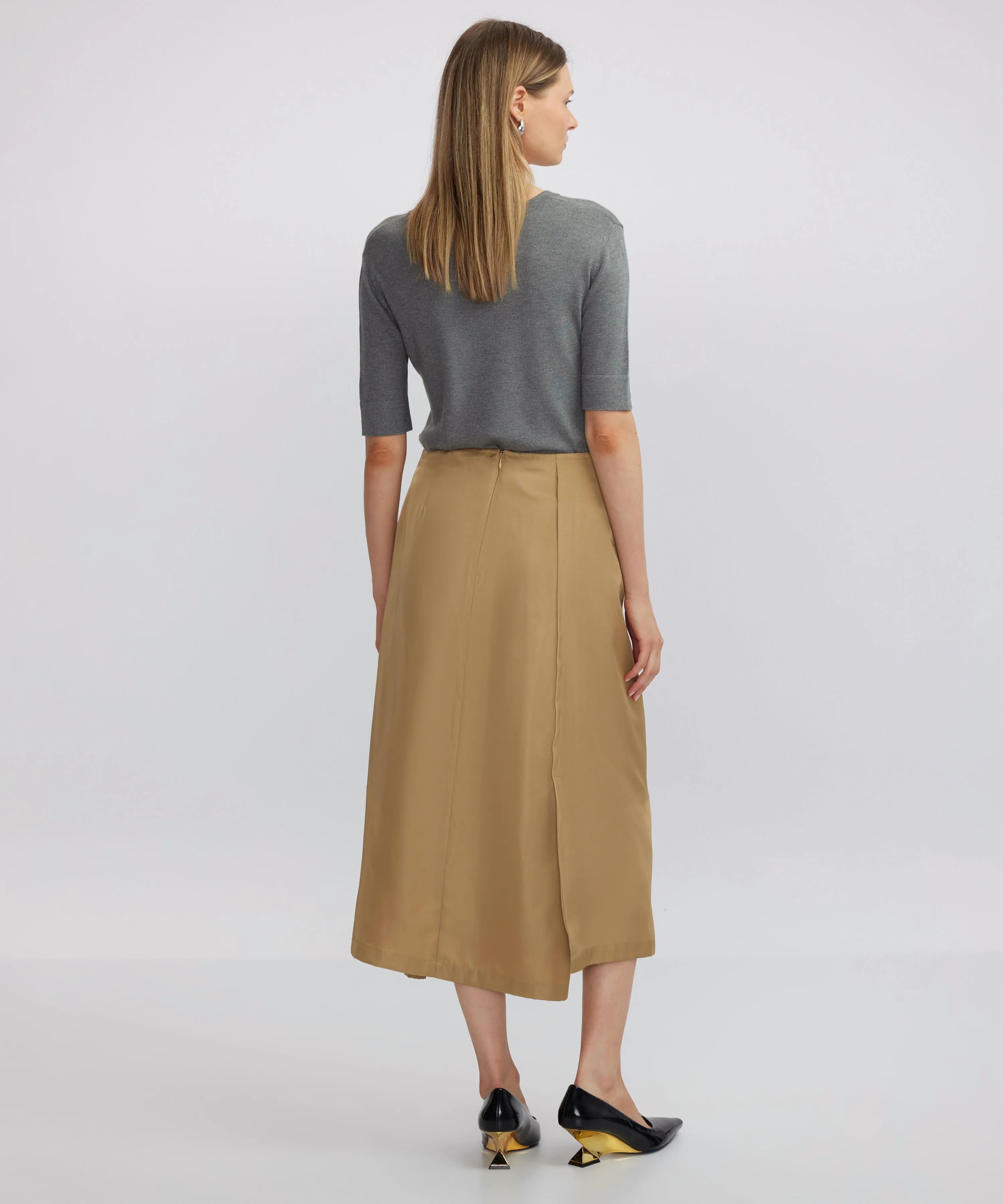 Ipekyol A-Line Midi Skirt Light Brown