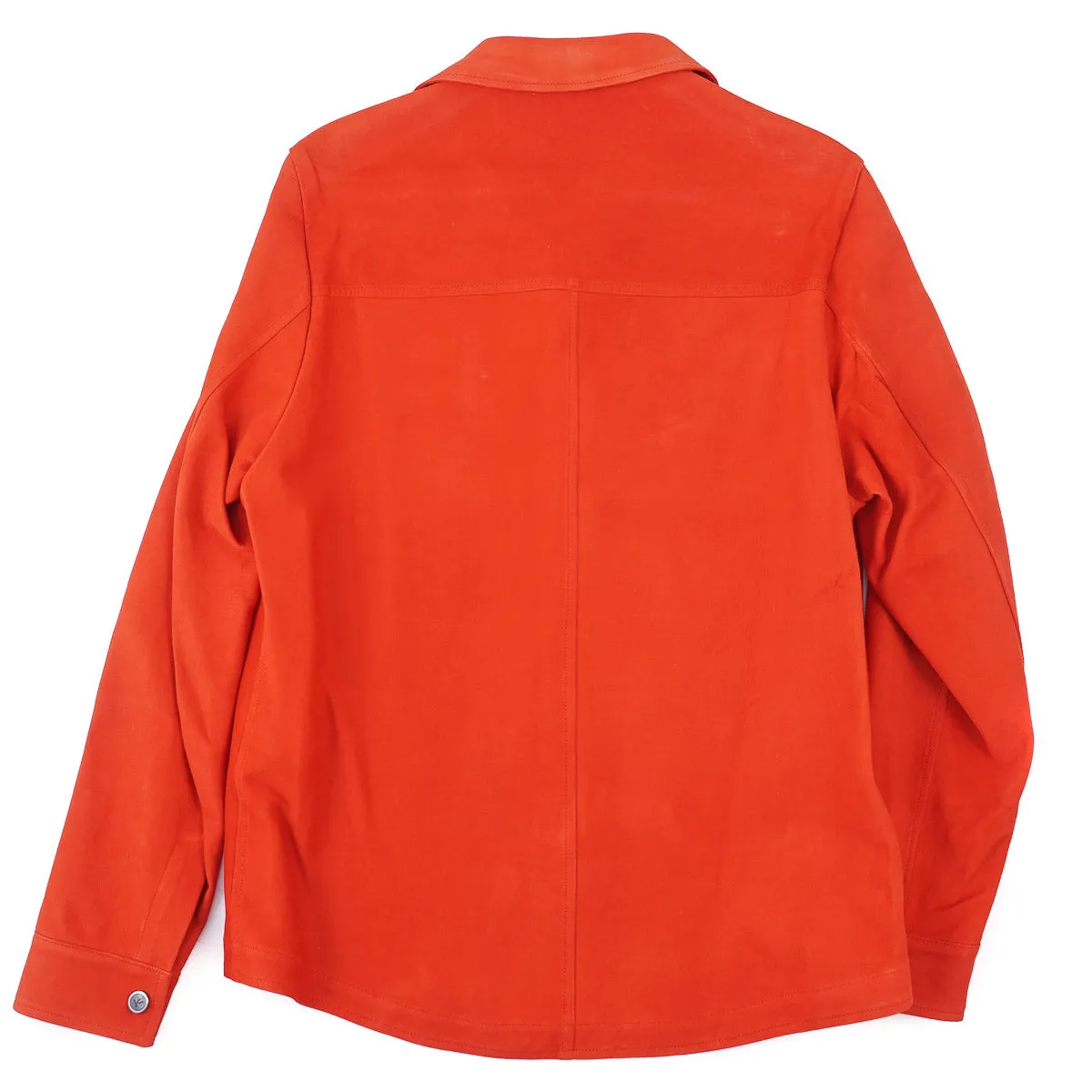 Isaia Lamb Suede Leather Overshirt Jacket