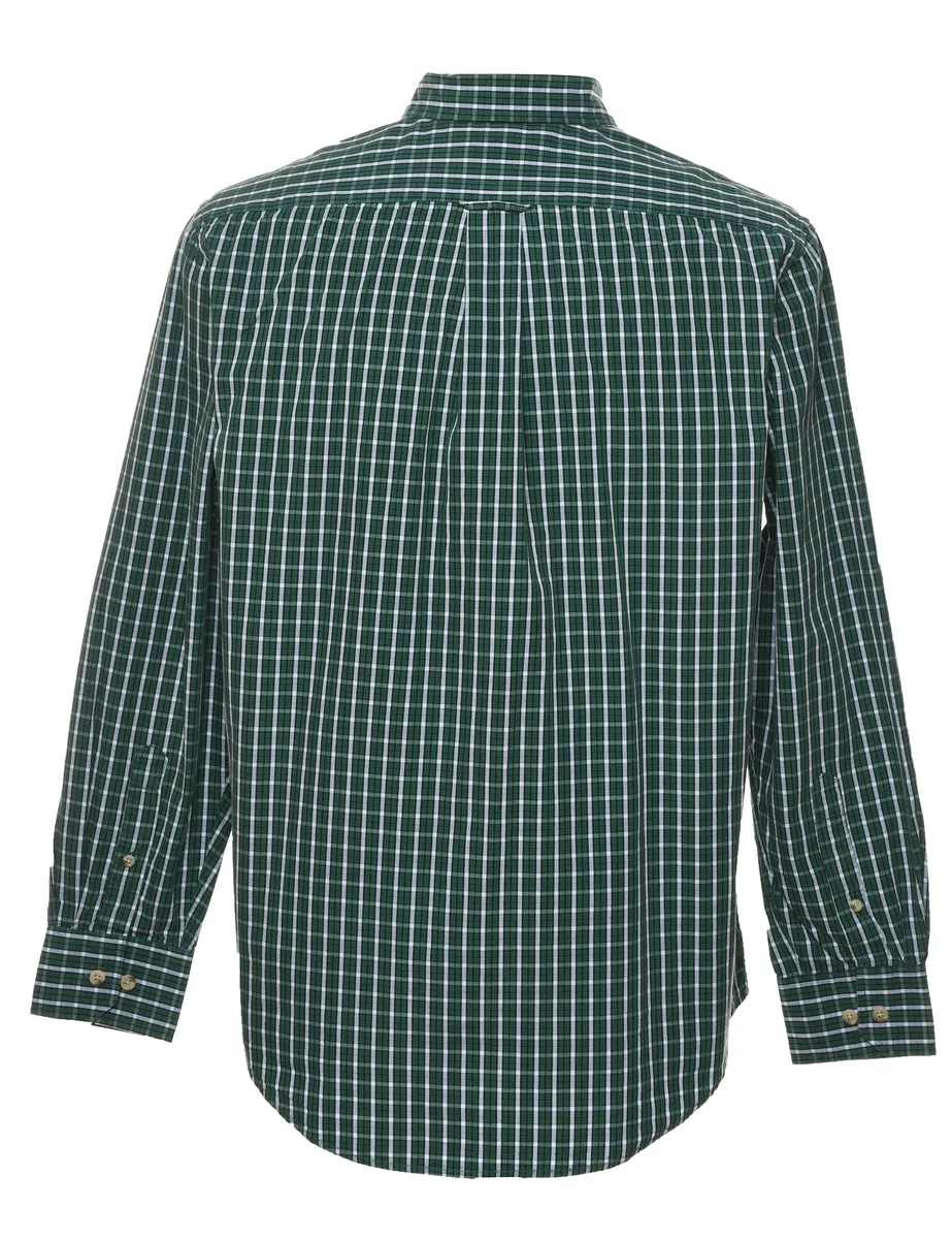 Izod Green Checked Shirt - M