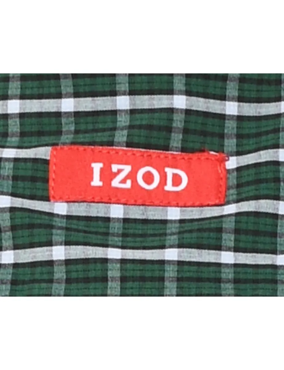 Izod Green Checked Shirt - M