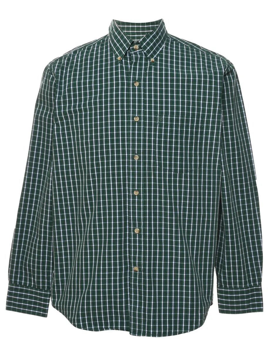 Izod Green Checked Shirt - M