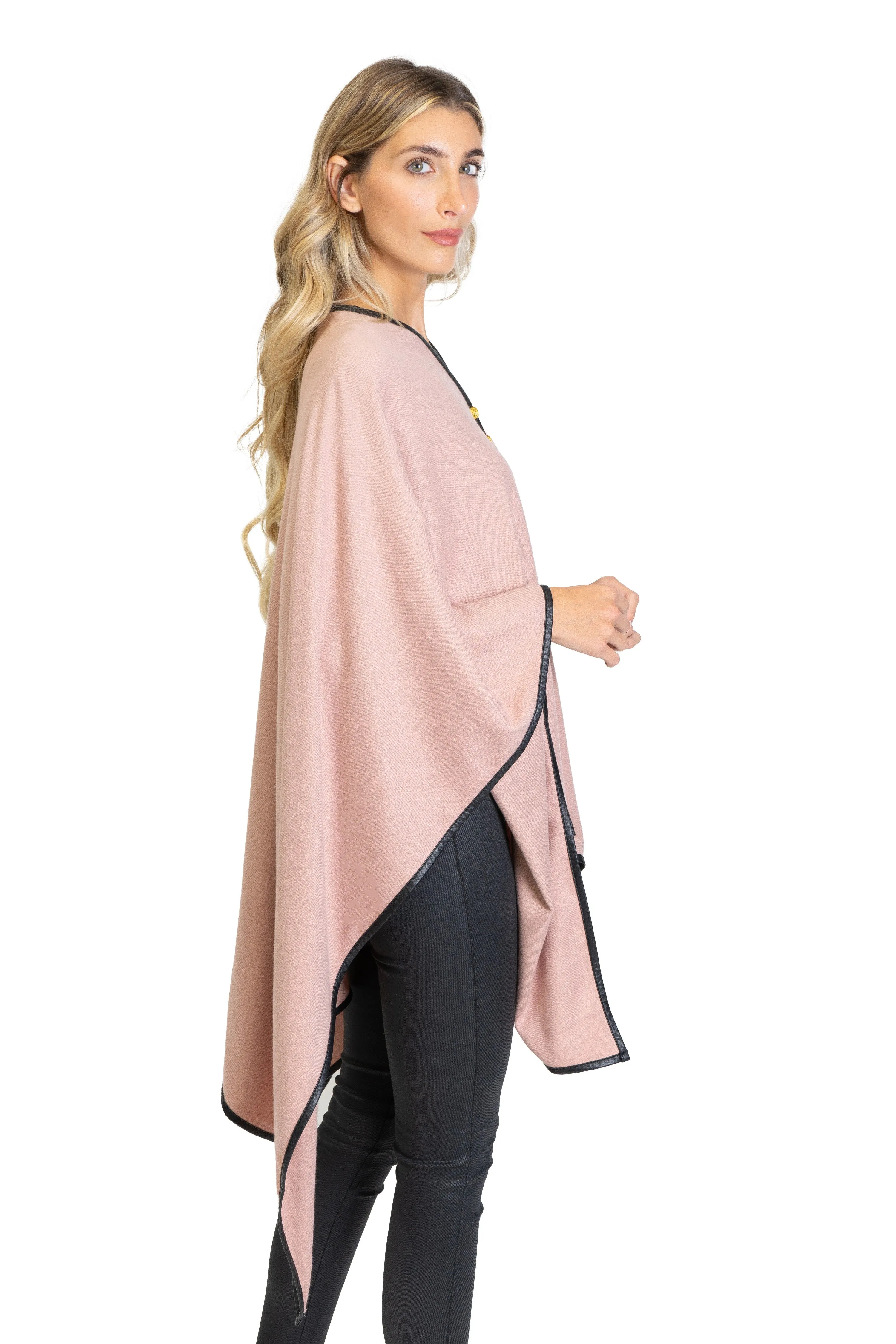 Jones New York Novelty Button Convertible Wrap Poncho (JNP310S-BSH )