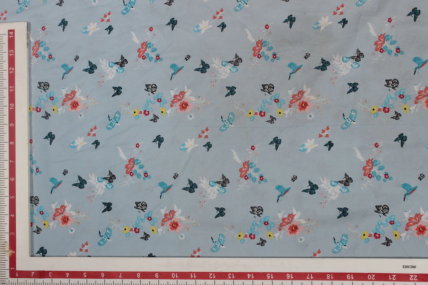 Light Blue Printed Summer Cool Georgette Fabric