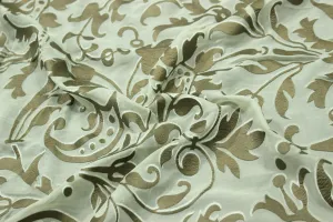 Light Green Silk Viscose Burnout Fabric