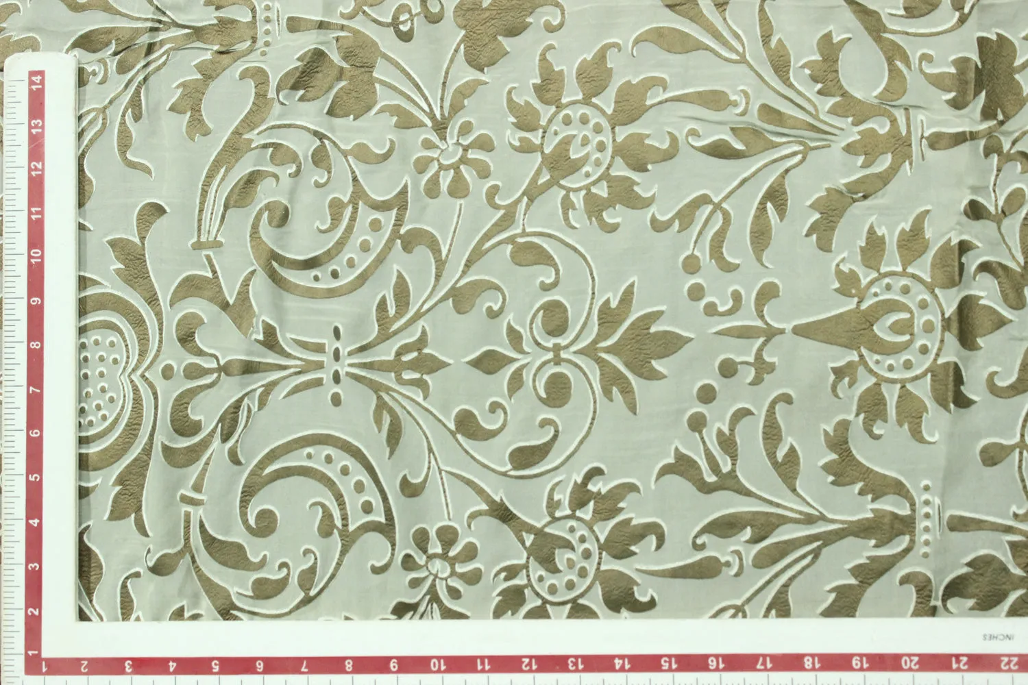 Light Green Silk Viscose Burnout Fabric