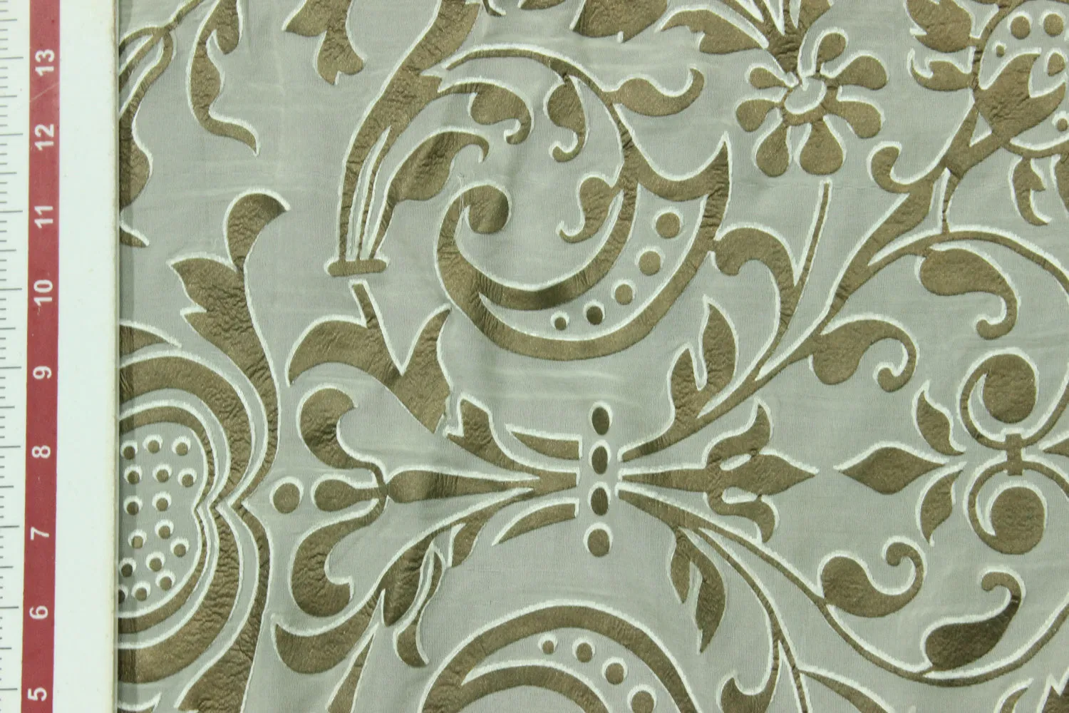 Light Green Silk Viscose Burnout Fabric