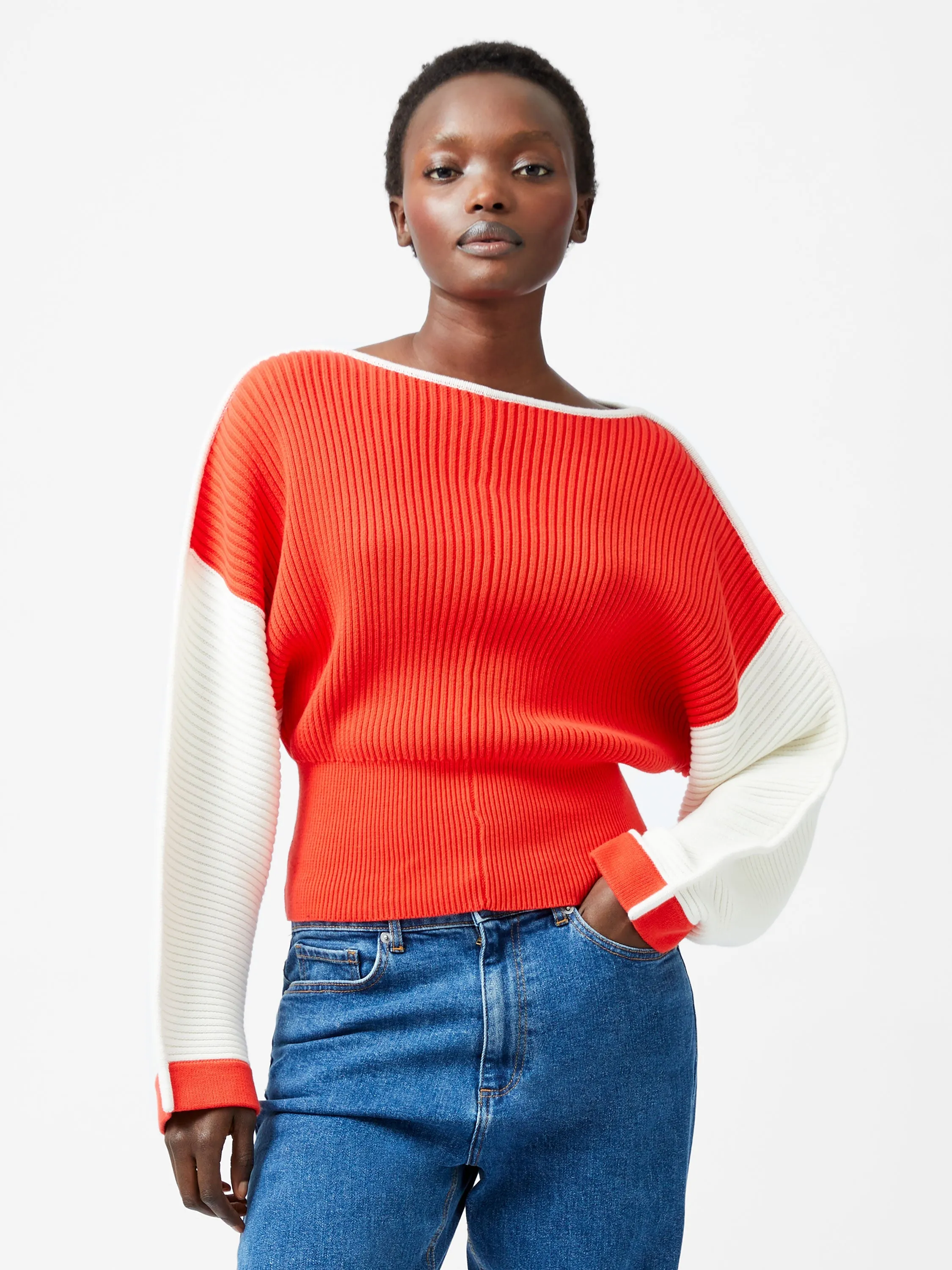 Lily Drop Shoulder Colour Block Jumper