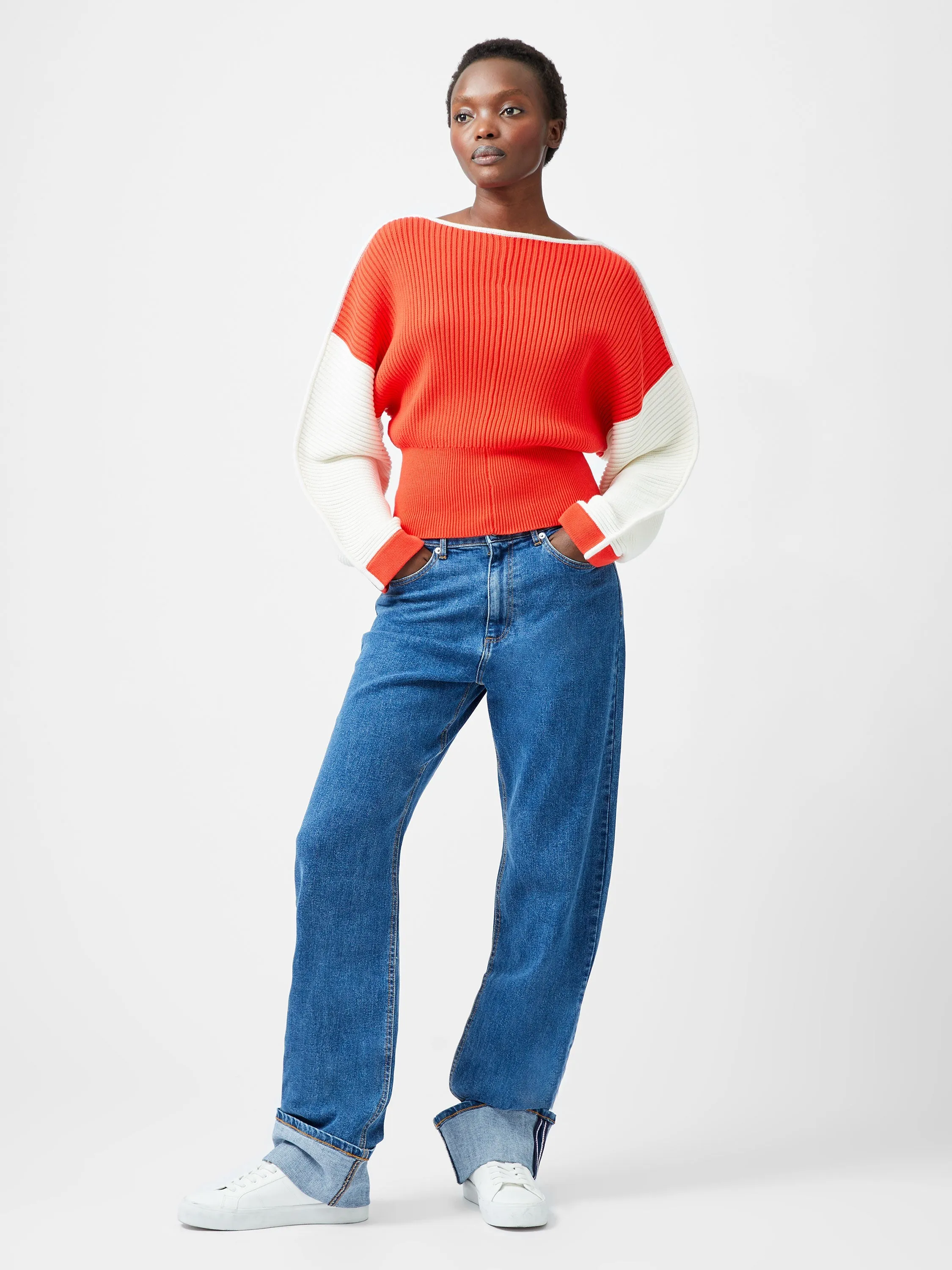 Lily Drop Shoulder Colour Block Jumper