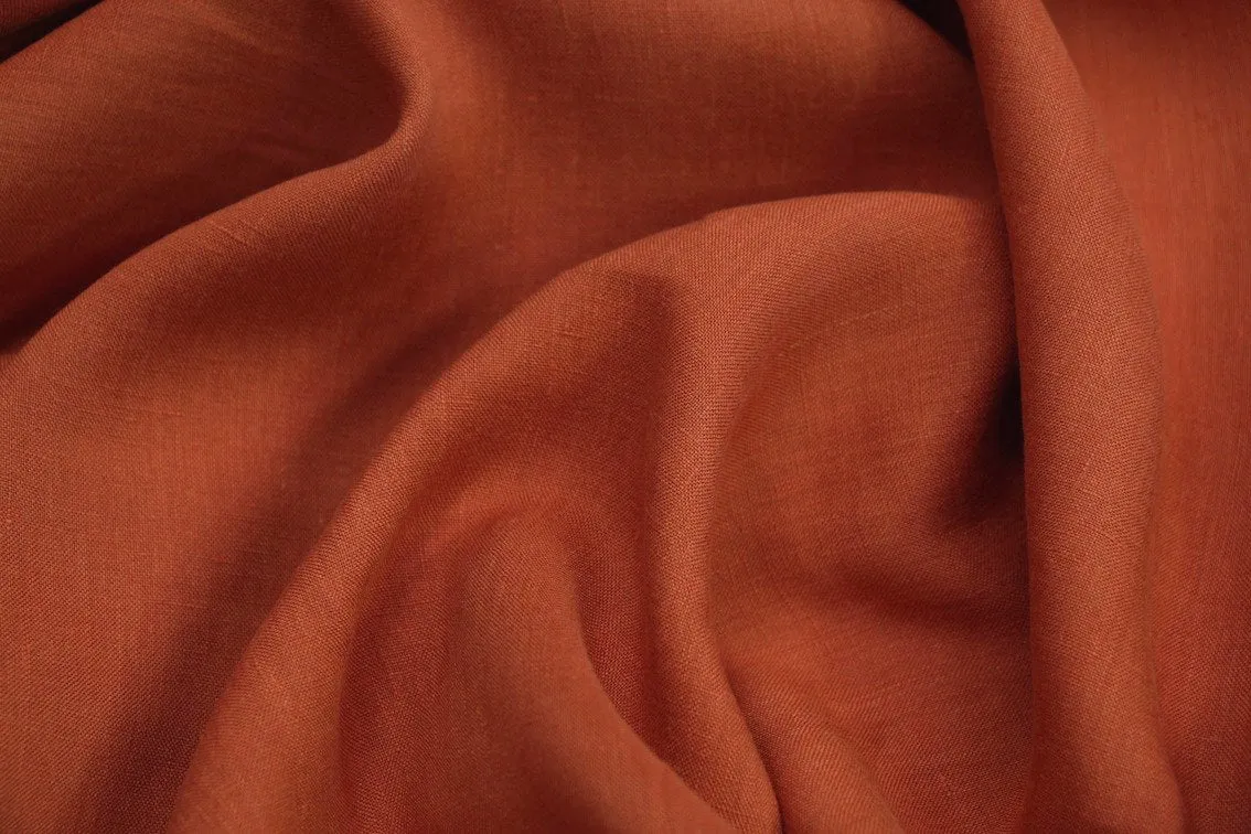 Linford Burnt Orange Washed Linen