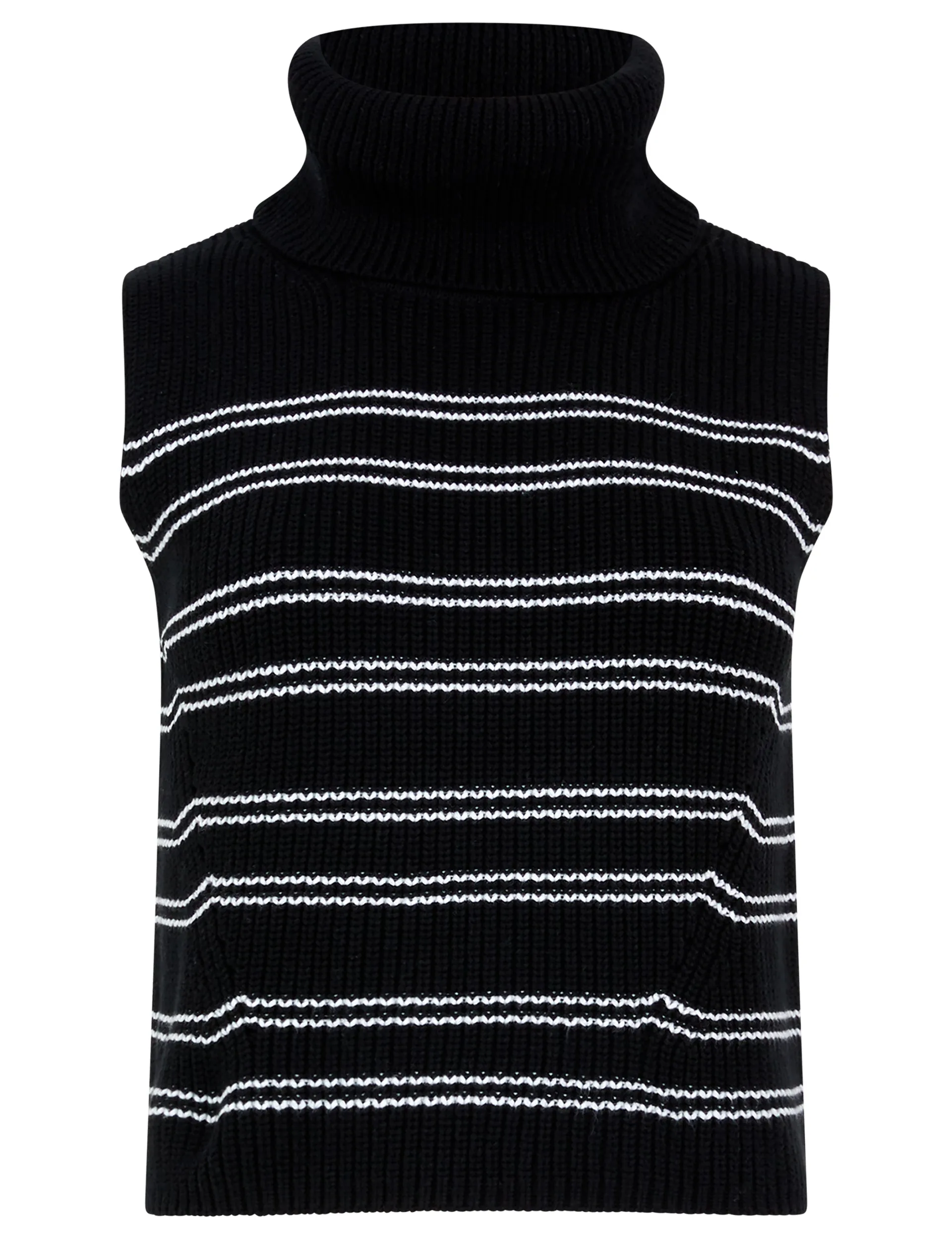 Mozart Stripe Cropped Sleeveless Jumper