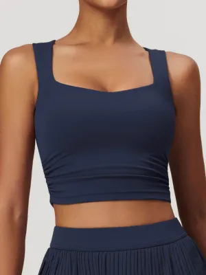 Navy Square Neck Cami Top - Light Support