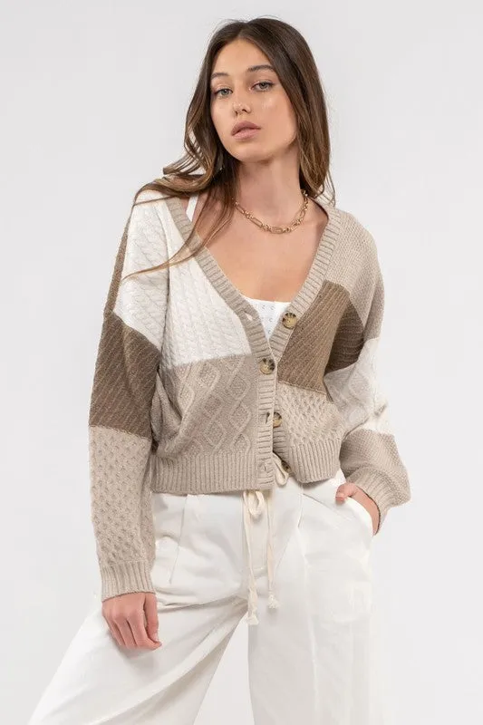 Neutrals Colorblock Cardigan