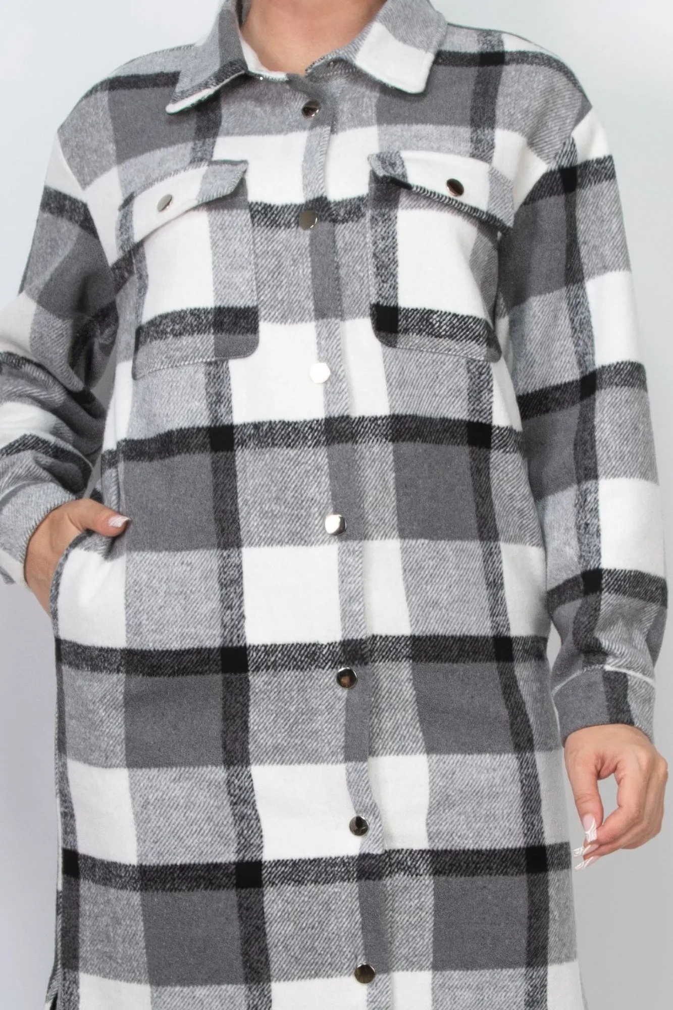 Plaid Buttoned Shacket Coat | 3 COLORS