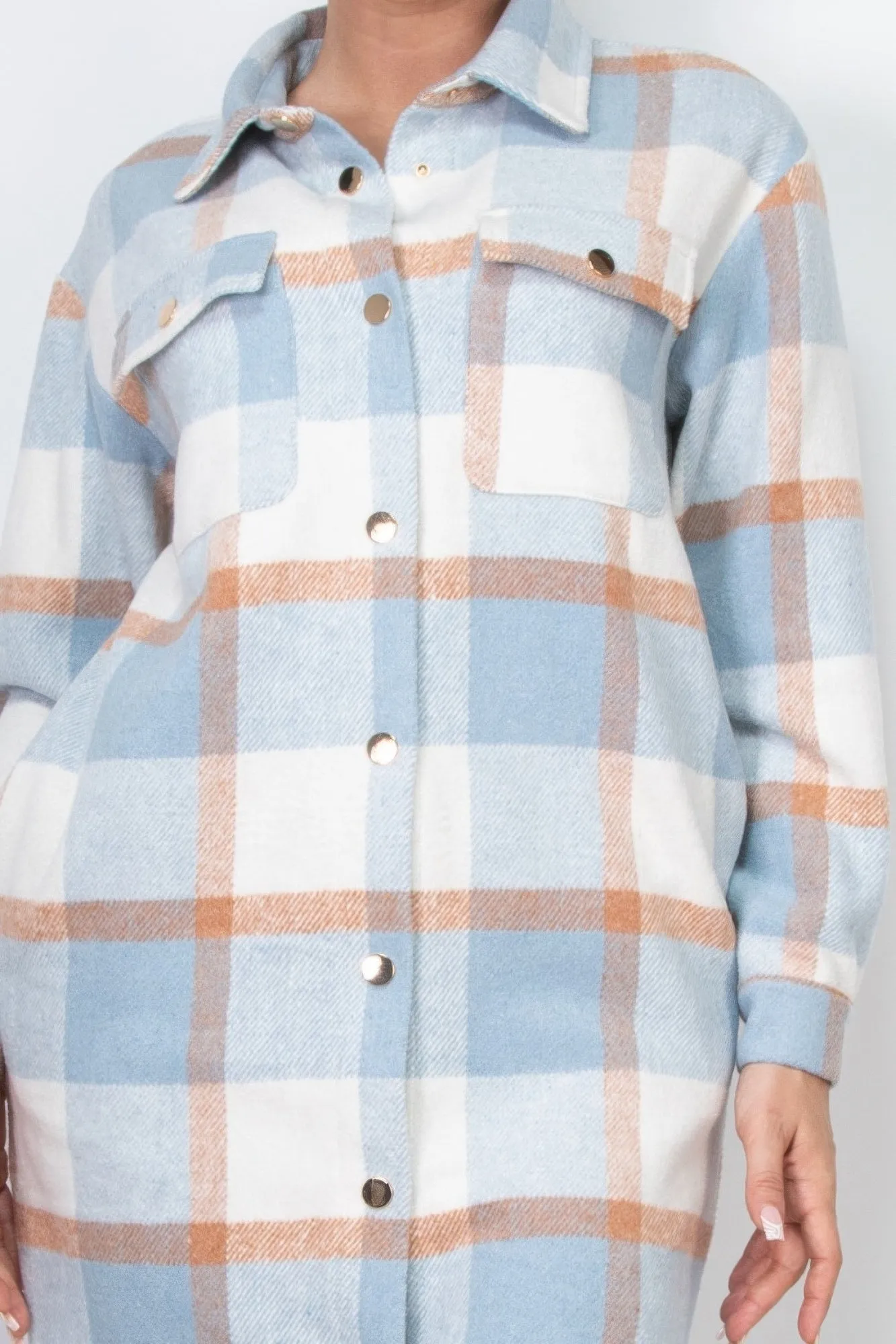 Plaid Buttoned Shacket Coat | 3 COLORS