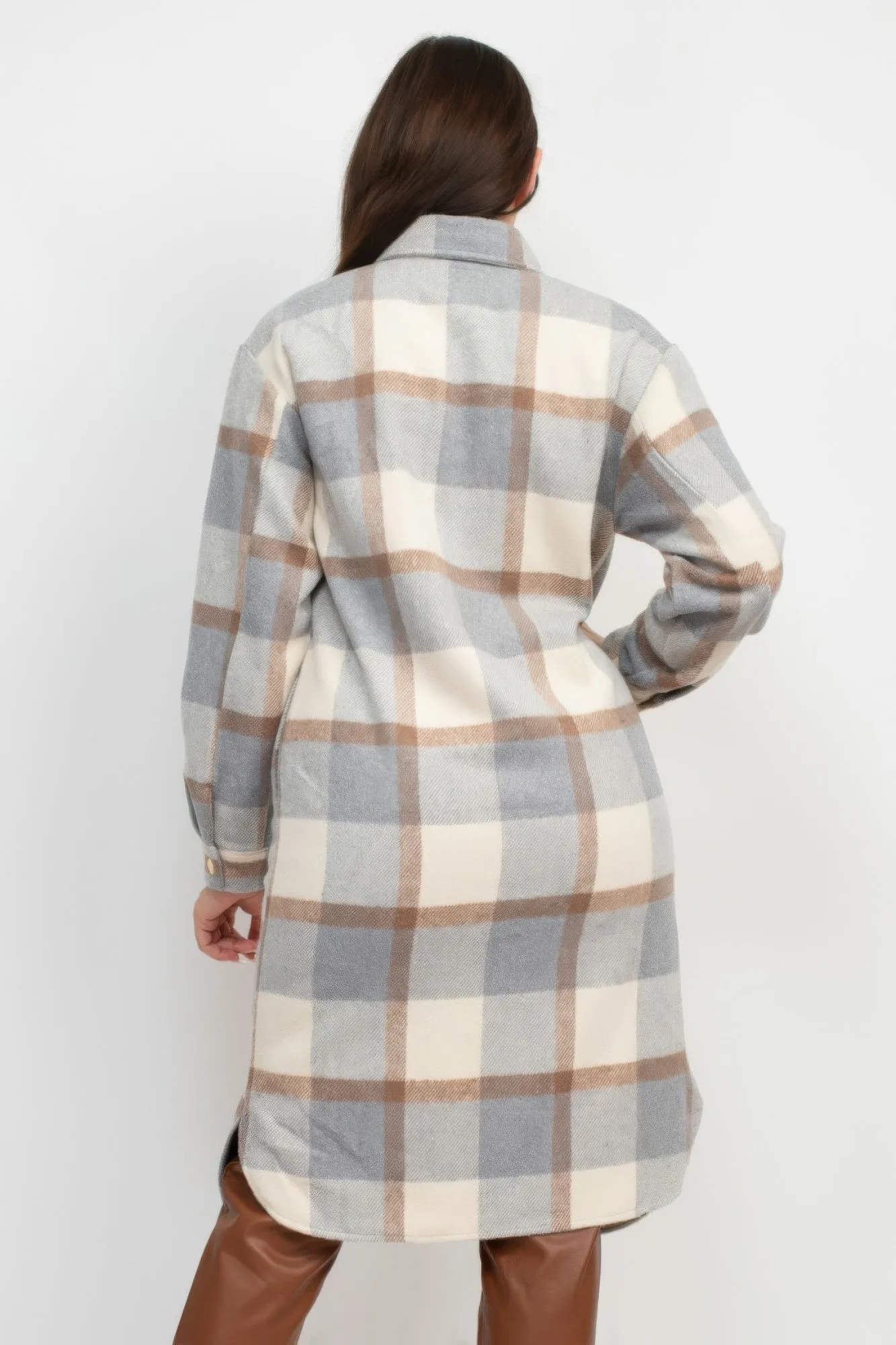 Plaid Buttoned Shacket Coat | 3 COLORS