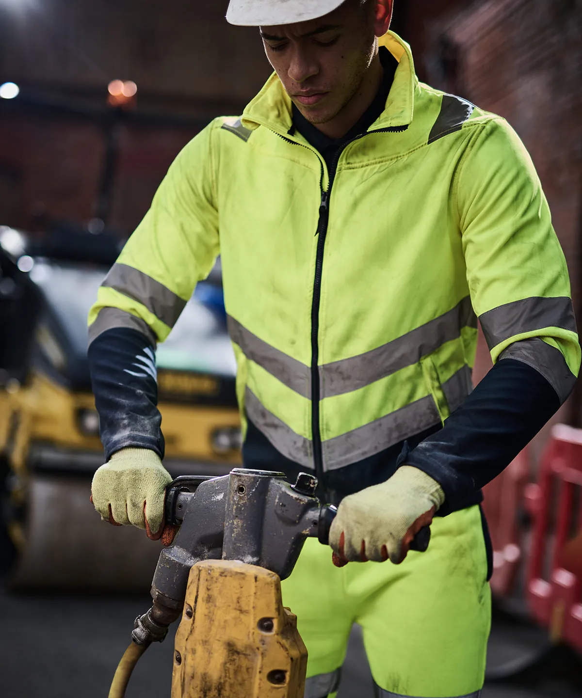 Pro hi-vis softshell jacket | Yellow/Navy