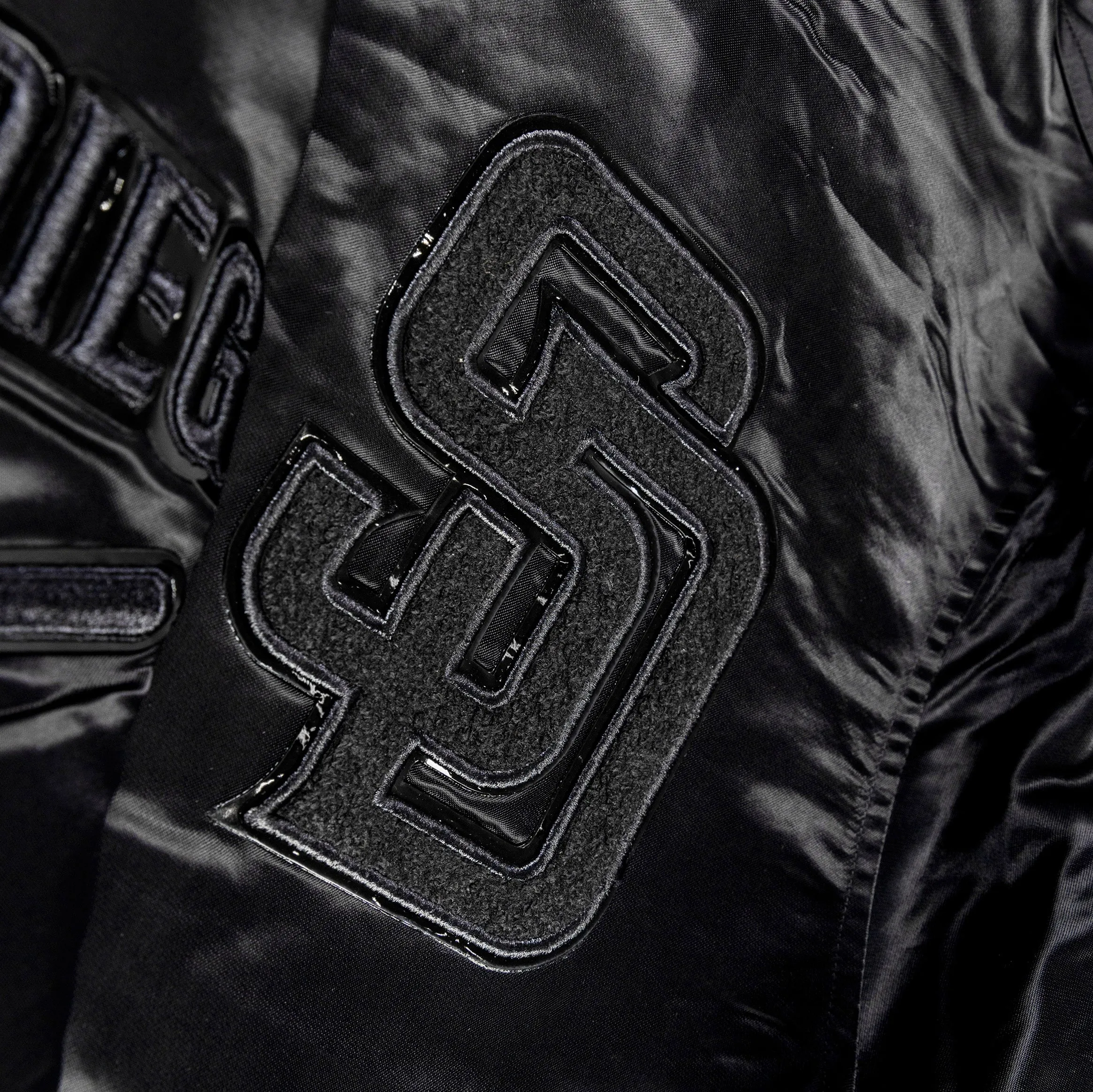 San Diego Padres Triple Black Satin Mens Jacket (Black)