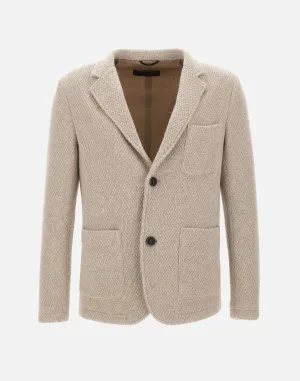 Sand Wool Mohair Blend Blazer