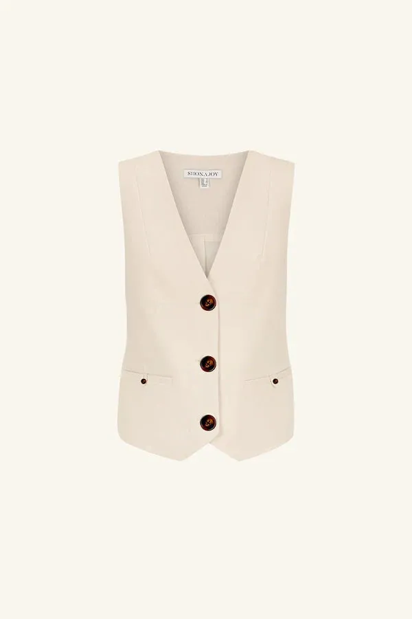 Shona Joy - Irena Oversized Tailored Vest - Bone