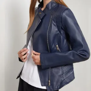 Slim Fit PU Leather Coat