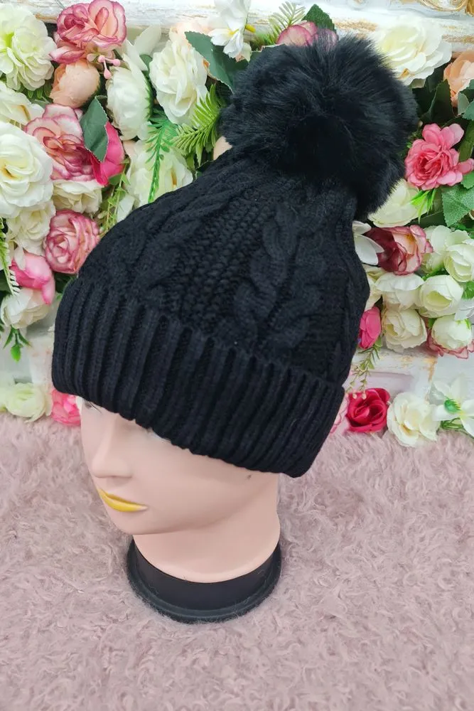 Soft Feel Knit Single Pom Pom Beanie Hat