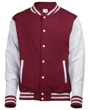 Varsity jacket | Burgundy/Heather Grey