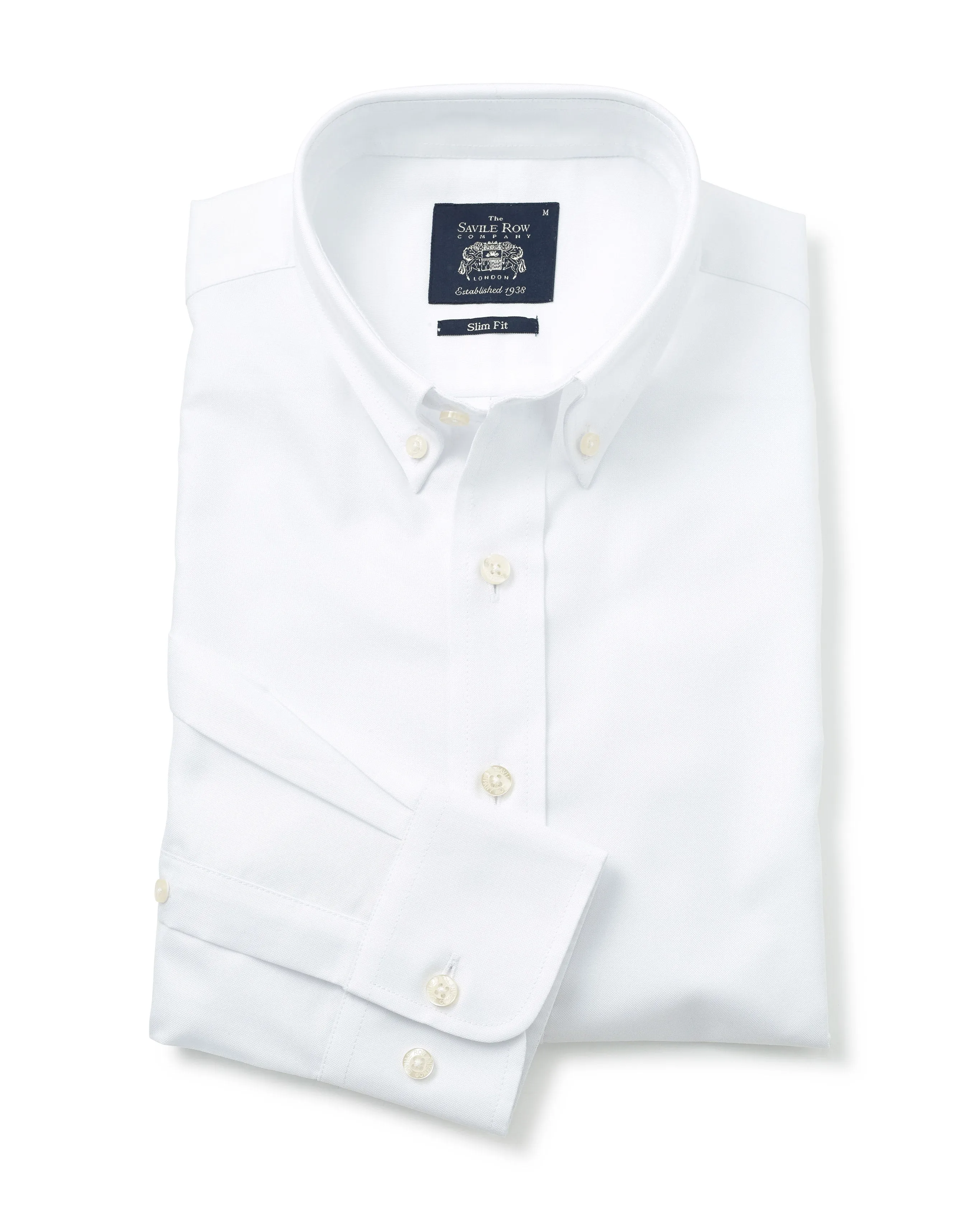 White Cotton Oxford Slim Fit Casual Shirt In Shorter Length