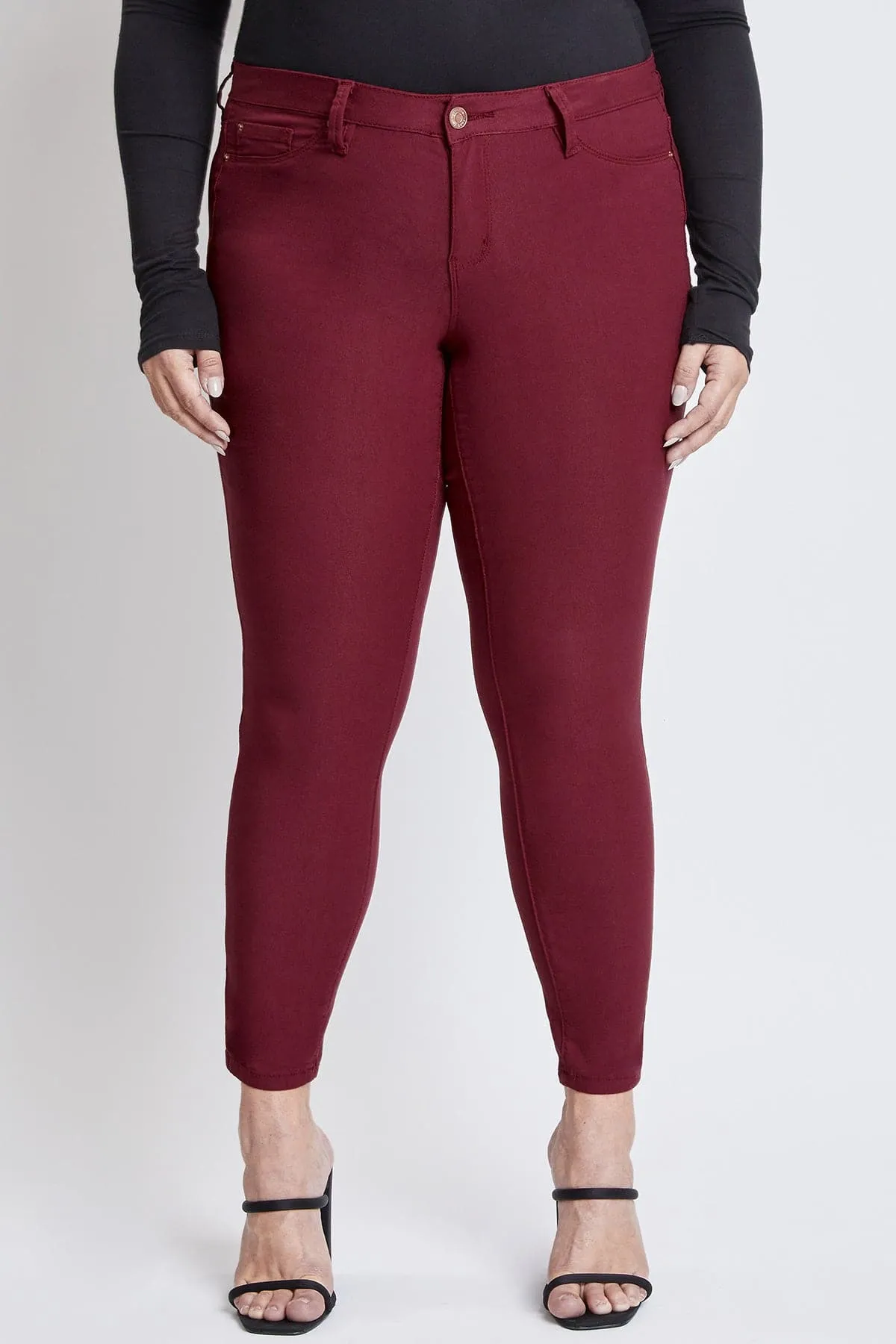 Women's Plus Size Hyperstretch Skinny Jeans, Dark Rose